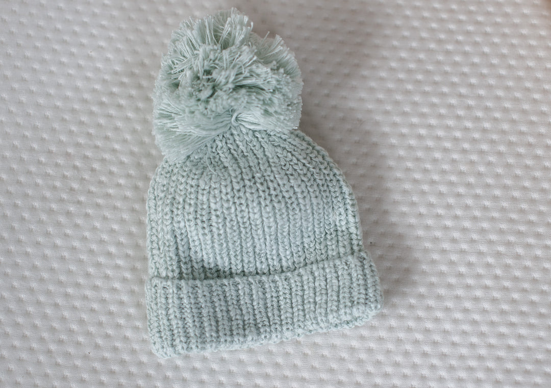 Chunky Knit Beanie in Sea Mist