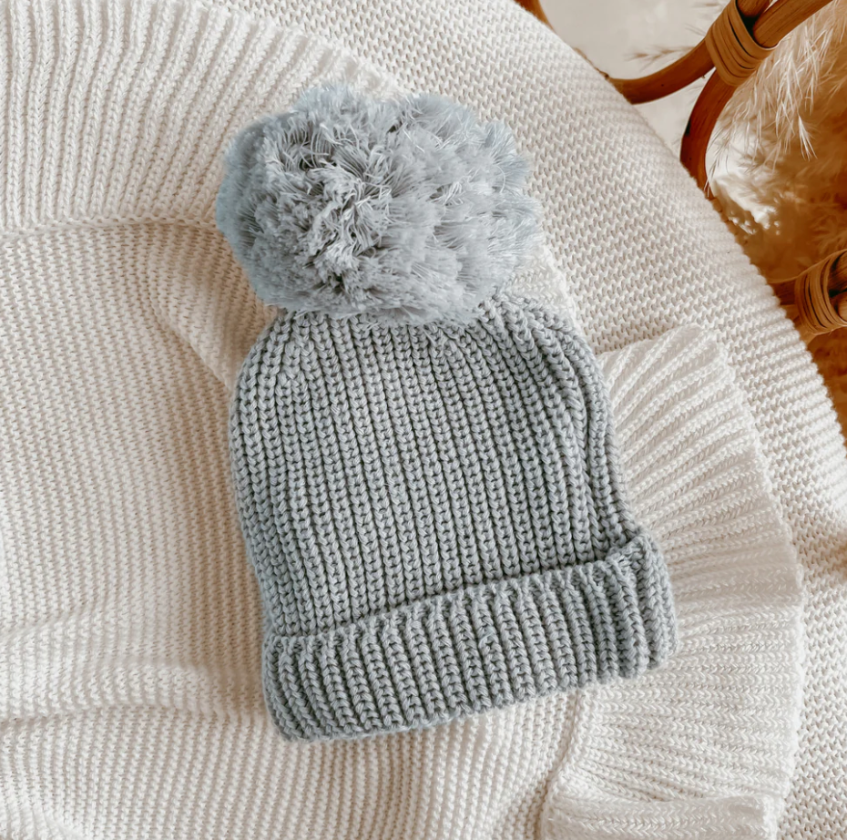 Mini Knit Beanie in Milk