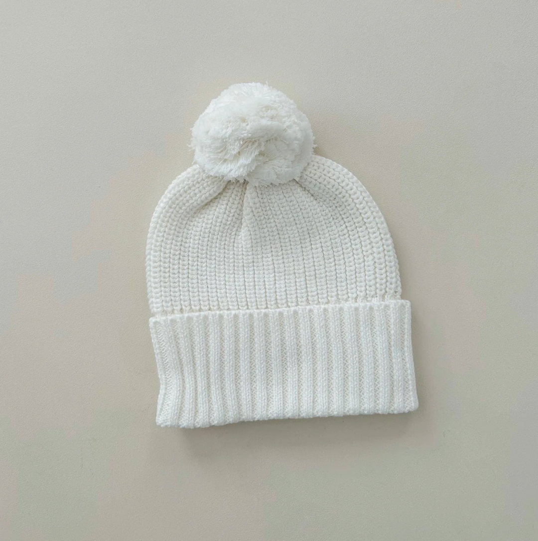 Cuff Knit Beanie in Milk