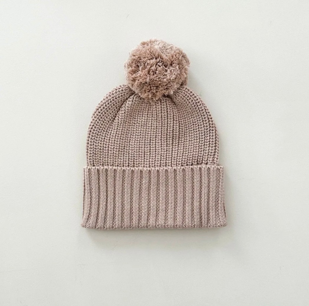 Cuff Knit Beanie in Teddy Brown