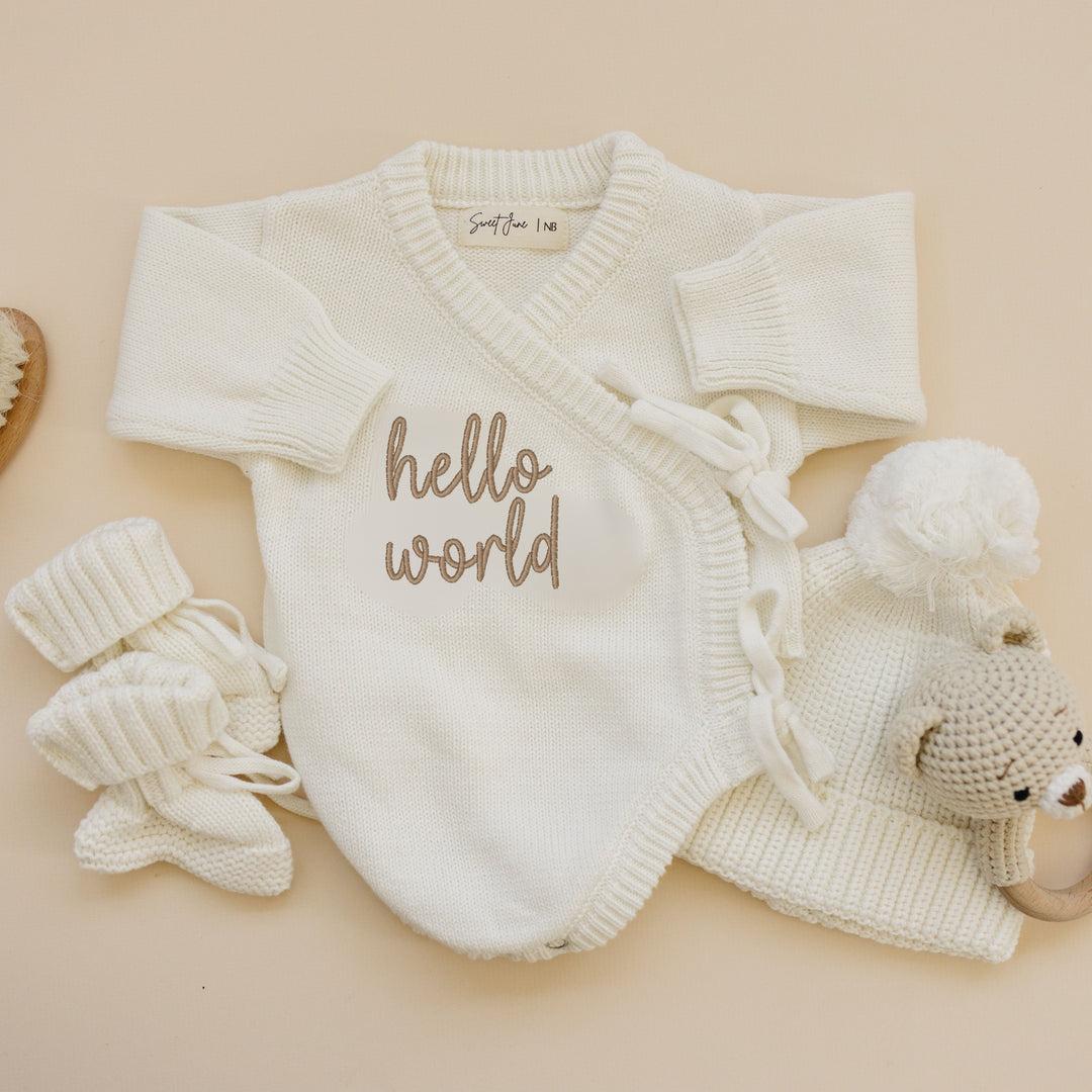 Knit Bodysuit 'hello world' Bundle