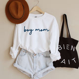 Boy Mom Embroidered Sweatshirt