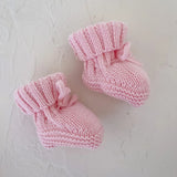 Knit Booties in Petal Pink