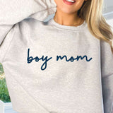 Boy Mom Embroidered Sweatshirt