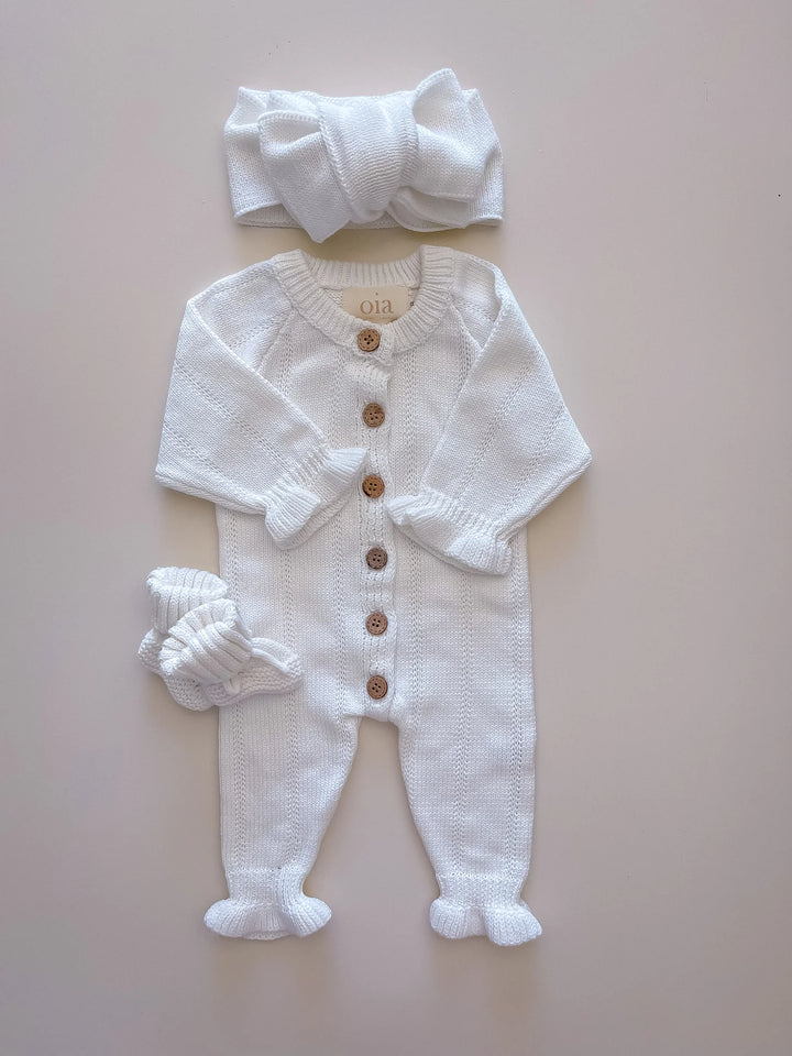 Feggari Ruffle Onesie in Warm White