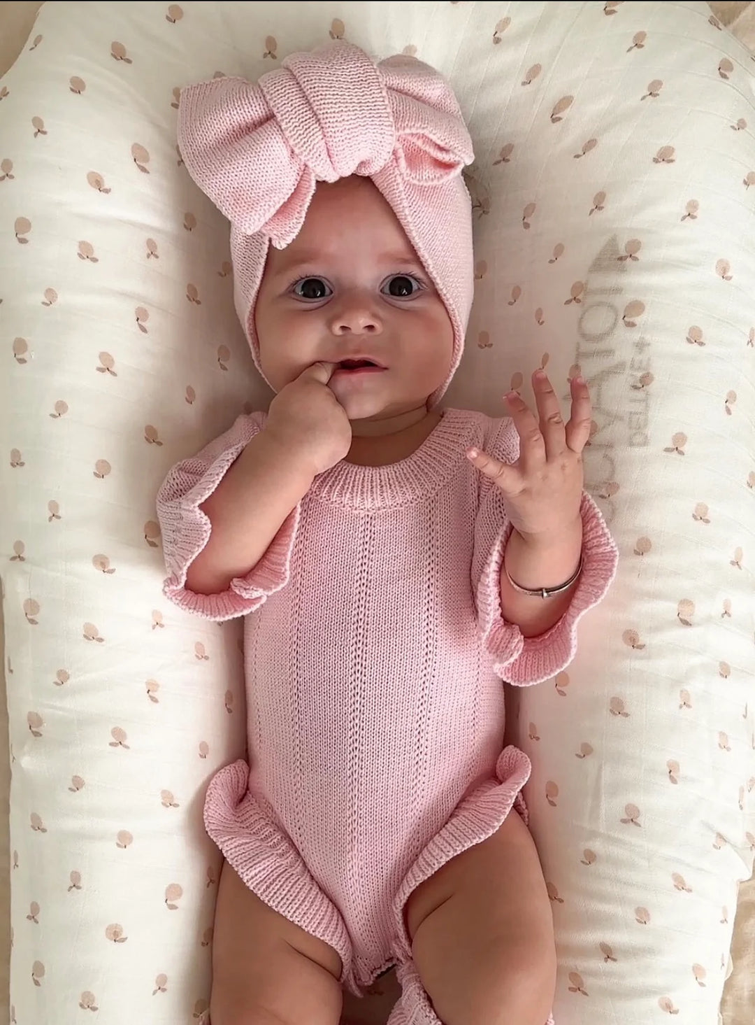 Personalizable Asteria Ruffle Romper in Petal Pink