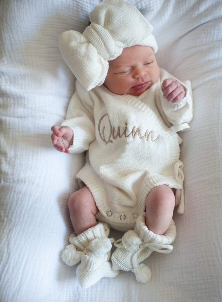 Knit Side Tie Romper - Milk