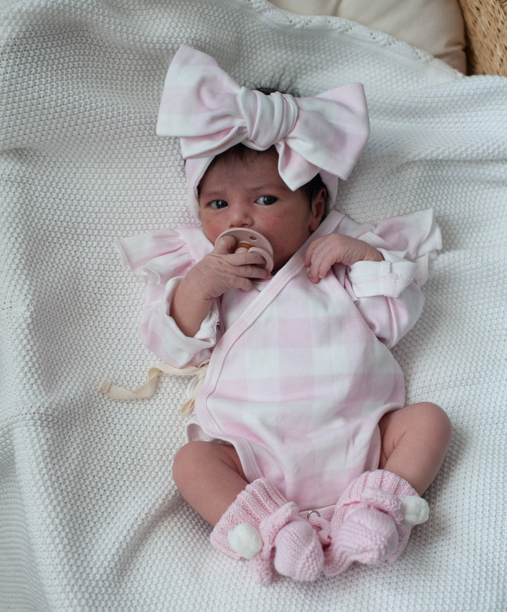 Kimono Onesie | Pink Gingham