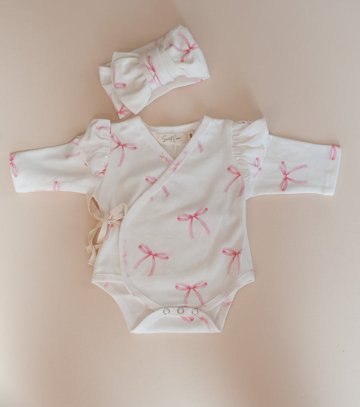 Kimono Onesie | Pink Bows