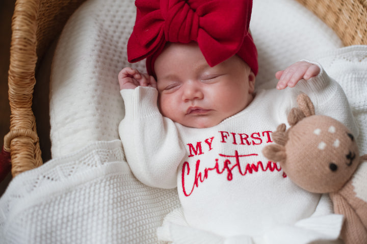 Tutu Knit Romper - My First Christmas