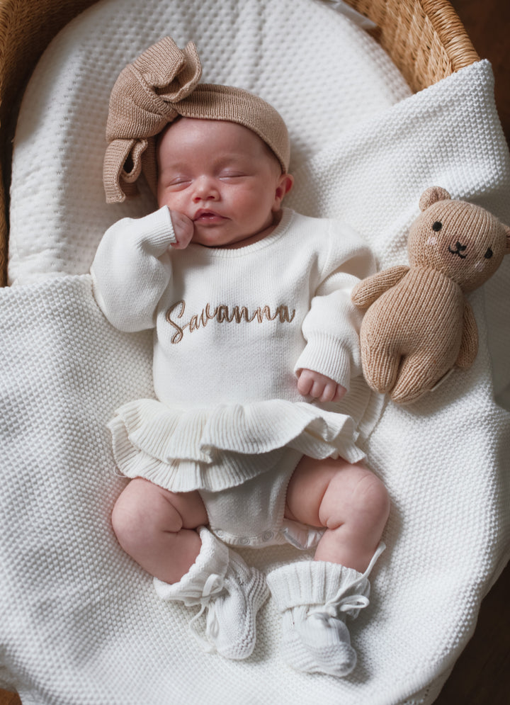 Tutu Knit Romper - Warm White