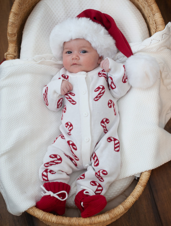 Knit Classic Jumpsuit - Candy Cane