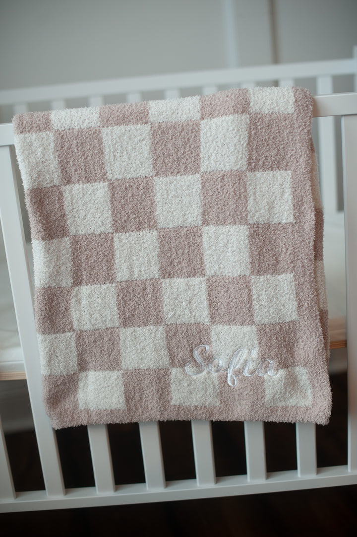 Soft Cozy Checkered Chenille Blanket