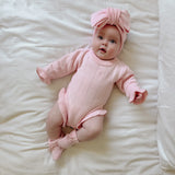 Personalizable Asteria Ruffle Romper in Petal Pink