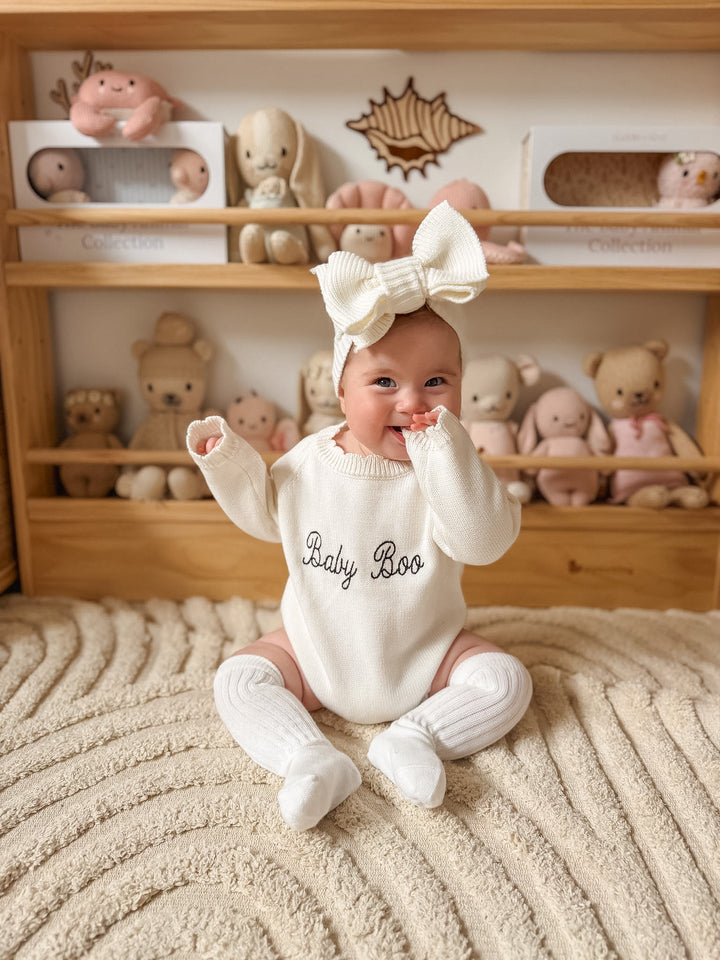 Baby Boo Knit Romper - Warm White