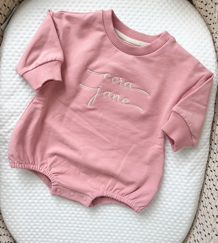 Personalizable Sweatshirt Bubble Romper