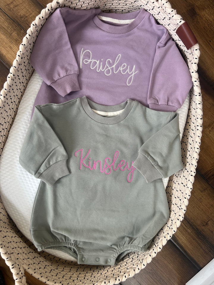 Personalizable Sweatshirt Bubble Romper