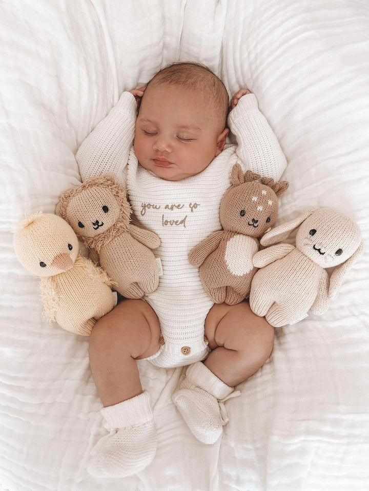 Chunky Knit Ribbed Romper in Milk