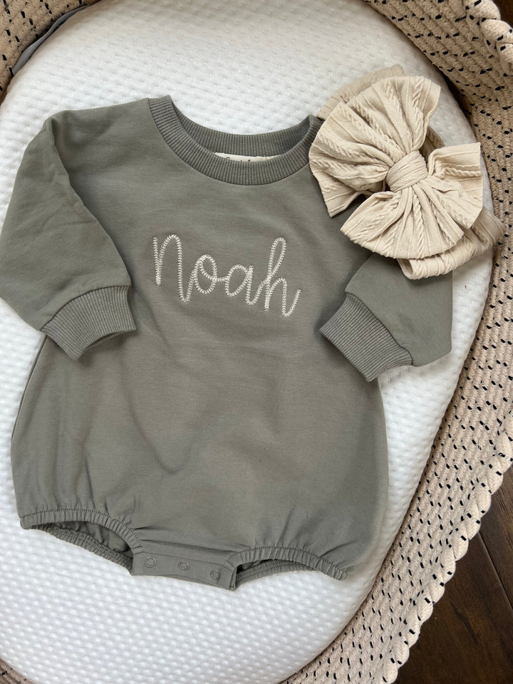 Personalizable Sweatshirt Bubble Romper