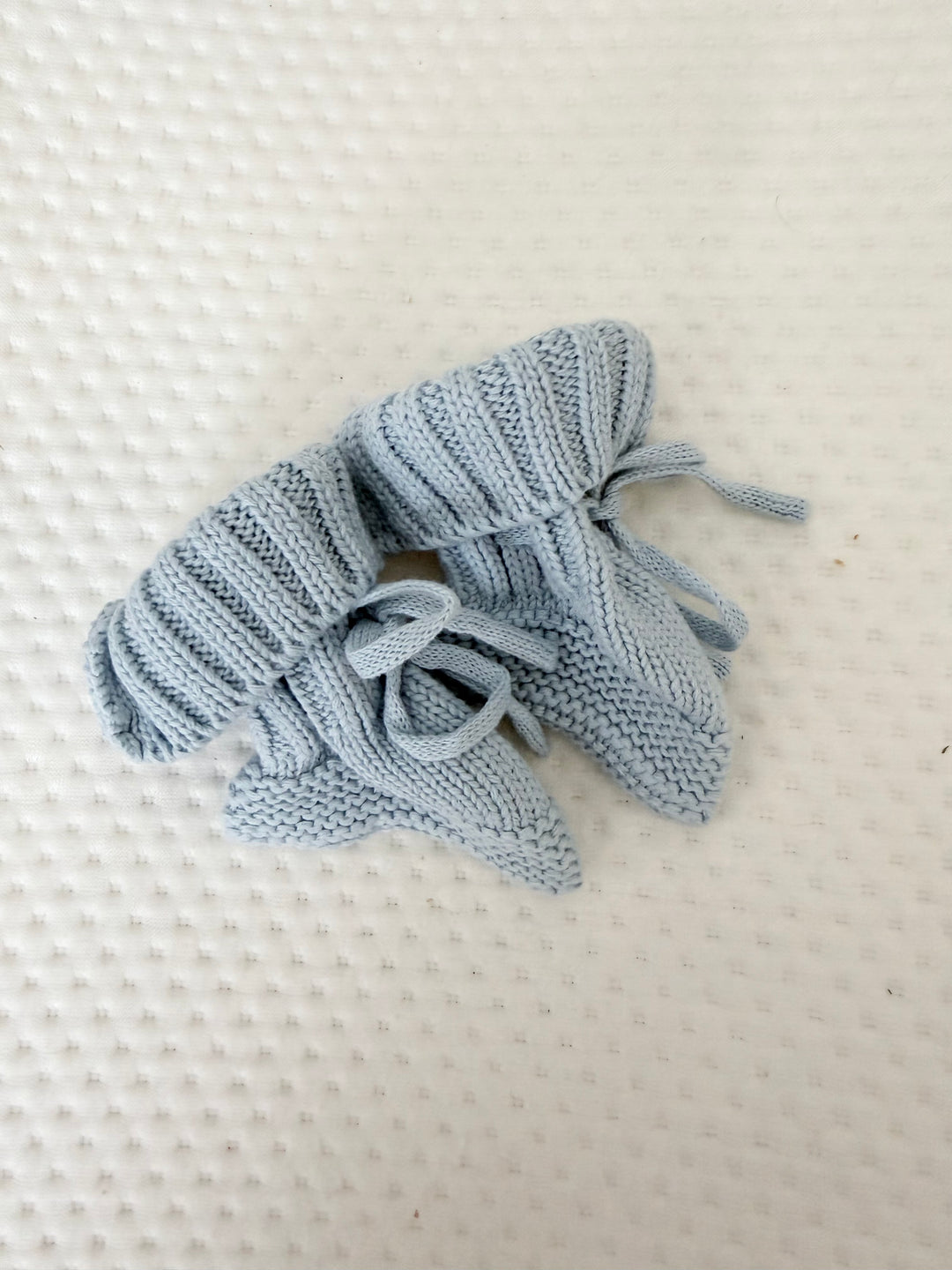 Knit Booties in Baby Blue