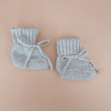 Mini Knit Baby Booties in Powder Blue