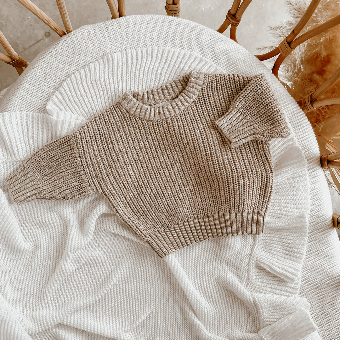 Personalizable Mini Knit Sweater in Fawn