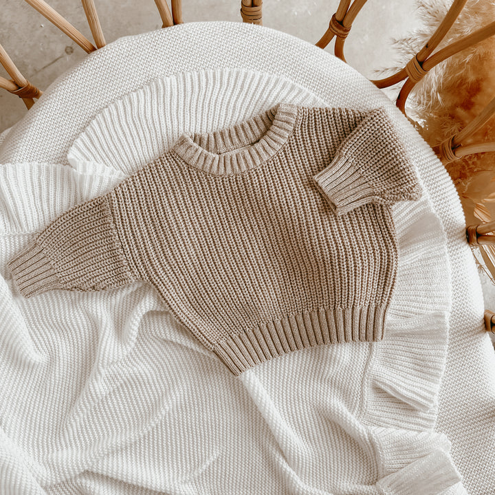 Personalizable Mini Knit Sweater in Fawn