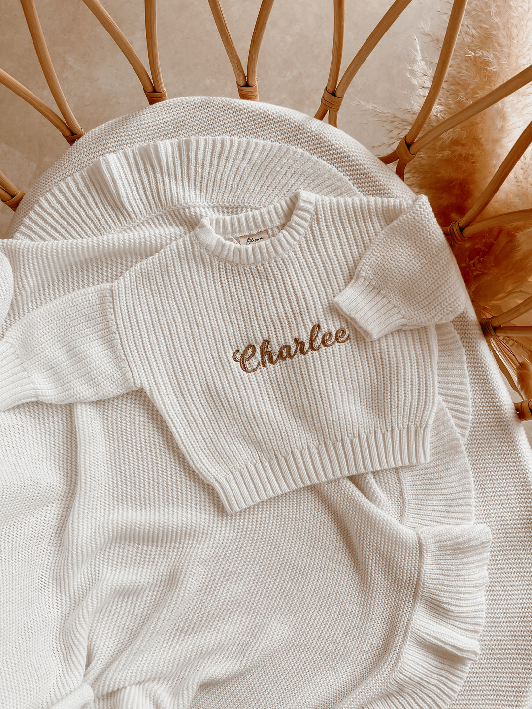 Personalizable Mini Knit Sweater in Milk