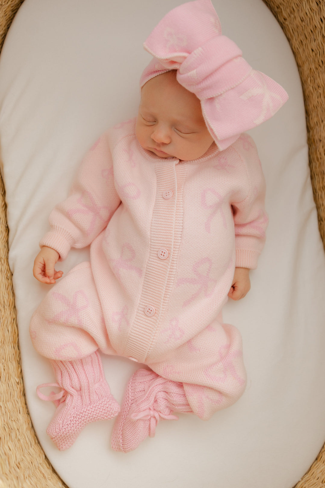 Blush Bows Knit Jumpsuit