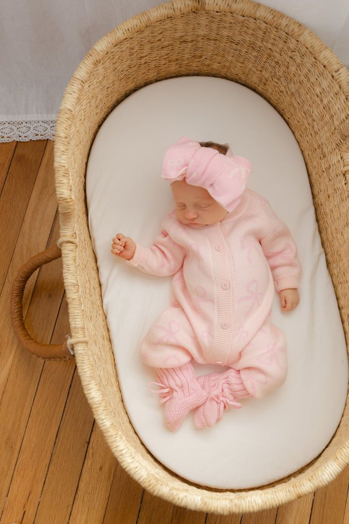 Blush Bows Knit Jumpsuit