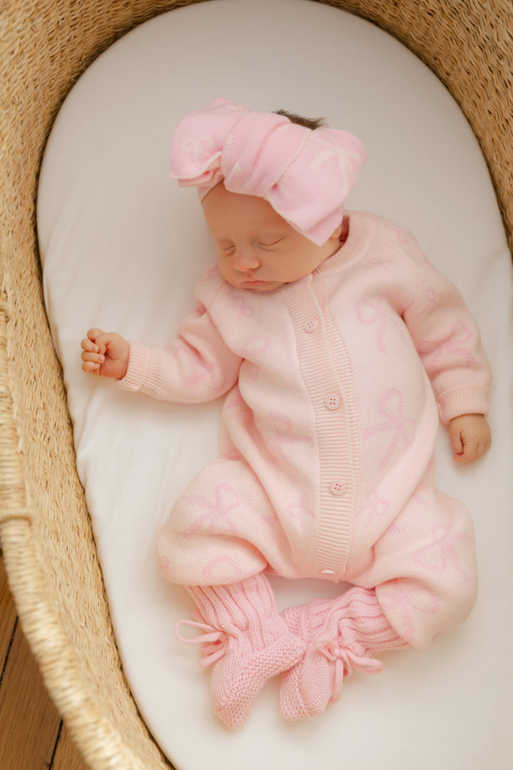 Blush Bows Knit Jumpsuit