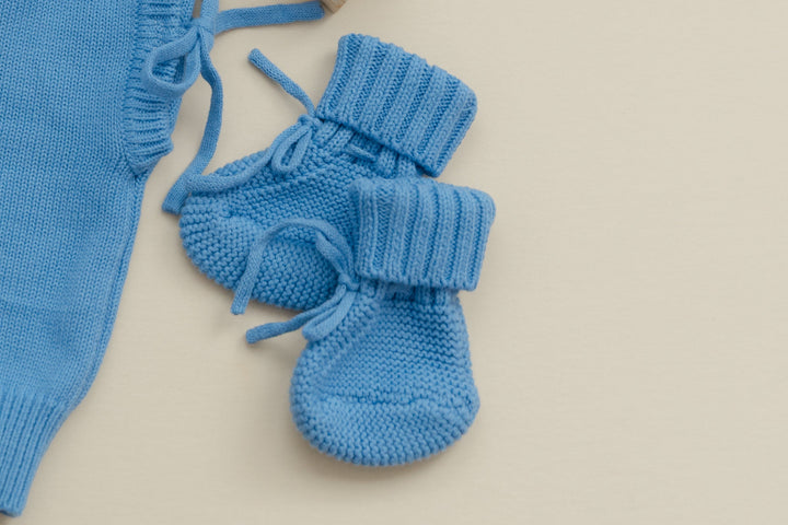 Knit Booties in Cornflower Blue
