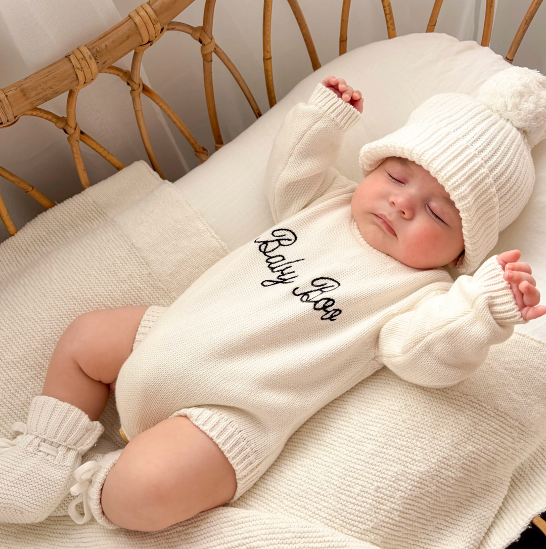 Baby Boo Knit Romper - Warm White