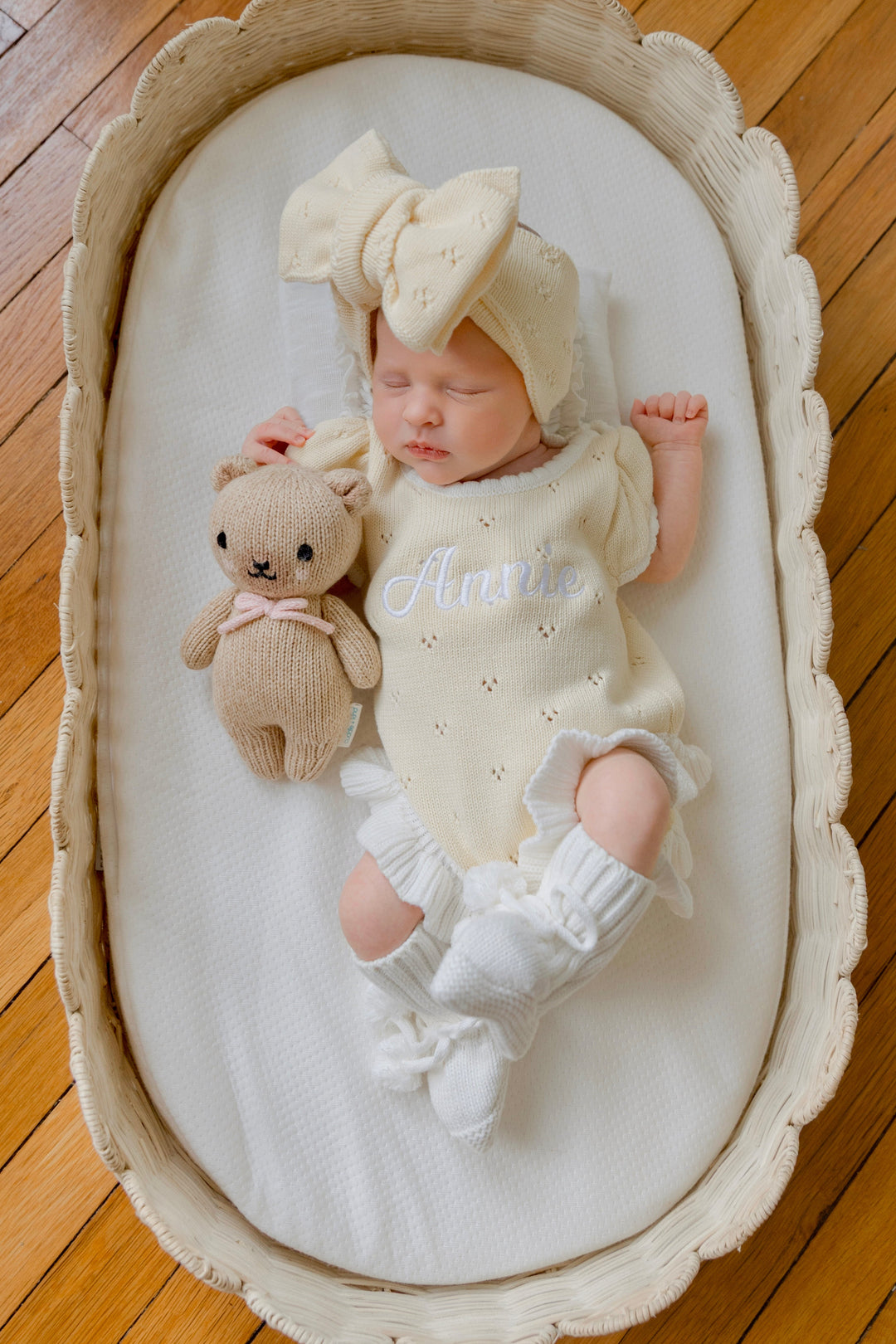 Frill Pointelle Ruffle Personalized Romper - Buttercup