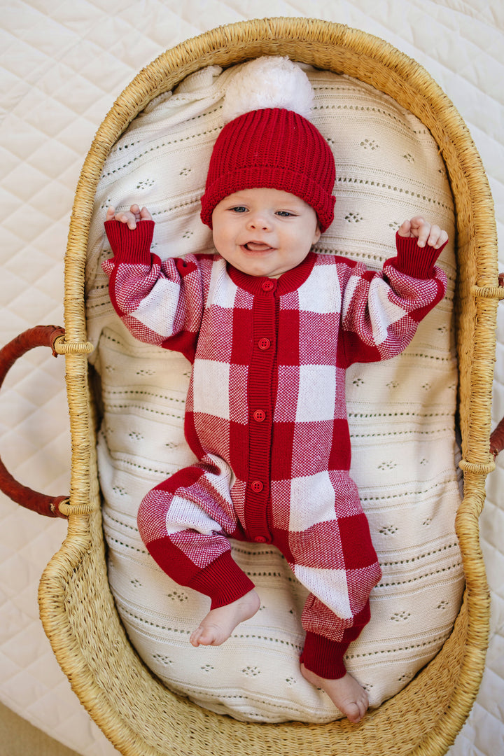 Knit Classic Jumpsuit - Christmas Plaid