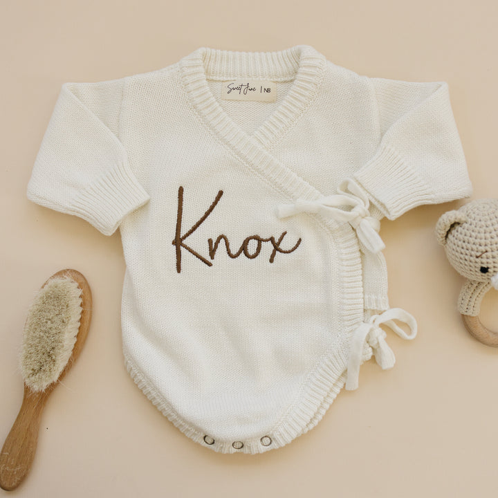 Knit Side Tie Romper - Milk