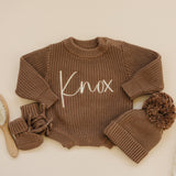 Chunky Knit Ribbed Romper in Cocoa