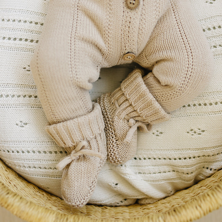 Full Button Knit Romper in Hazel