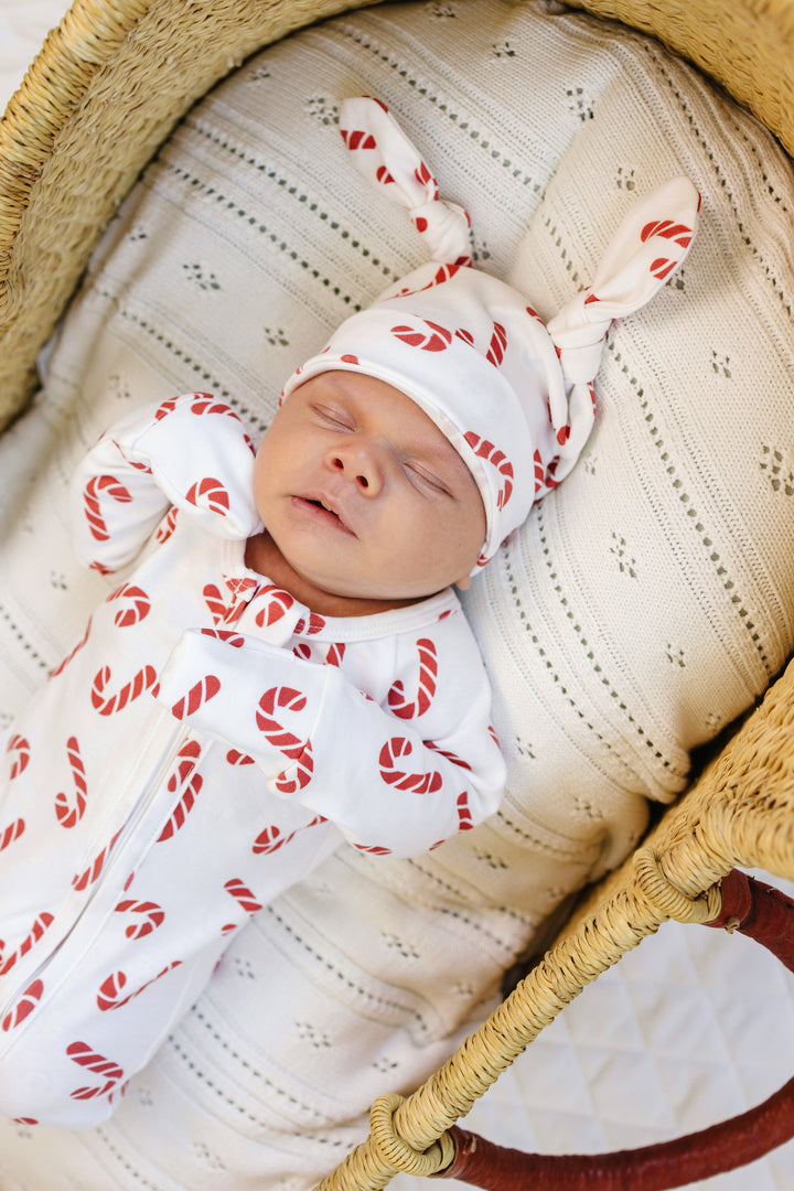 Full Zip Romper Pajamas Set | Classic Candy Cane