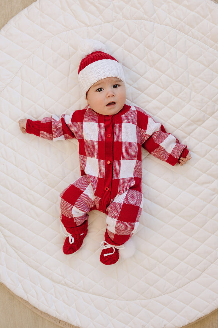 Knit Classic Jumpsuit - Christmas Plaid
