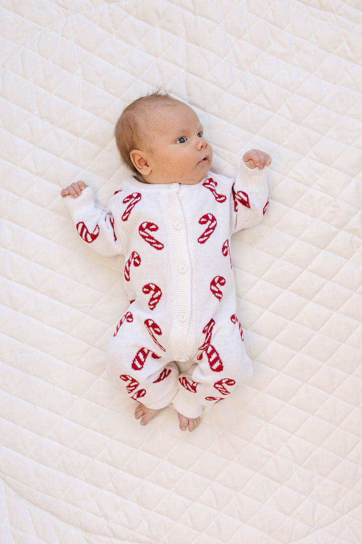 Knit Classic Jumpsuit - Candy Cane