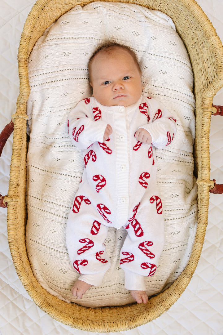 Knit Classic Jumpsuit - Candy Cane