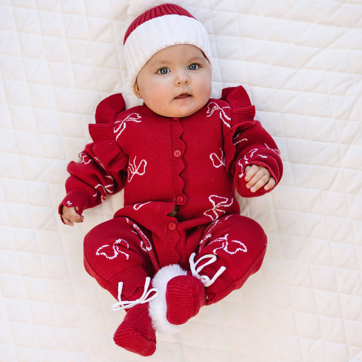 Knit Classic Jumpsuit - Christmas Bows