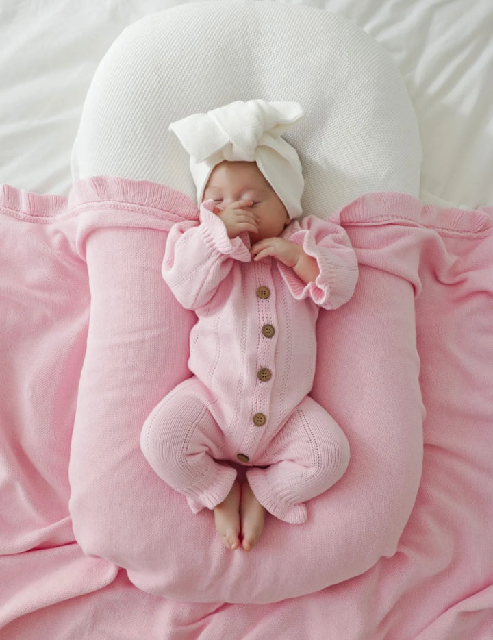 Feggari Ruffle Onesie in Petal Pink
