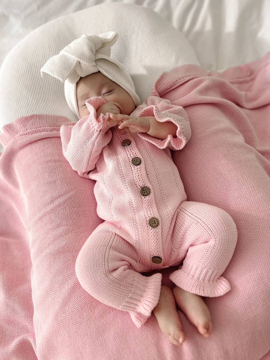 Feggari Ruffle Onesie in Petal Pink