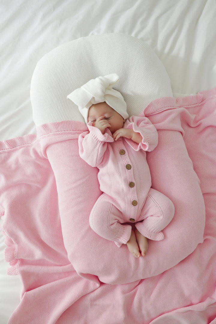 Feggari Ruffle Onesie in Petal Pink