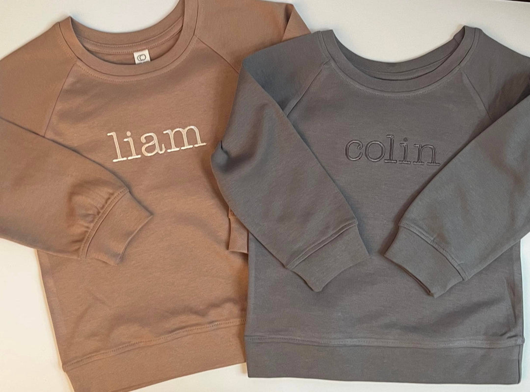 Children's Embroidered Sweatshirt, Kids Embroidered Sweatshirt, Embroidered Crewneck Sweatshirt, Personalized Toddler Shirt, Kids custom tee