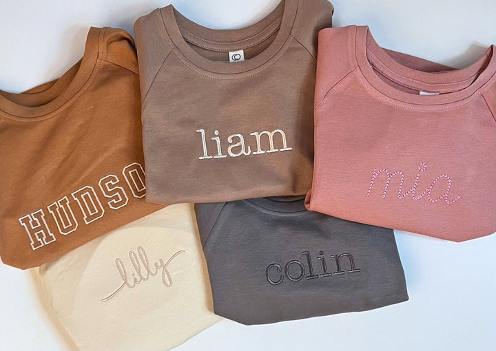 Children's Embroidered Sweatshirt, Kids Embroidered Sweatshirt, Embroidered Crewneck Sweatshirt, Personalized Toddler Shirt, Kids custom tee