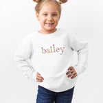 Children's Embroidered Sweatshirt, Kids Embroidered Sweatshirt, Embroidered Crewneck Sweatshirt, Personalized Toddler Shirt, Kids custom tee