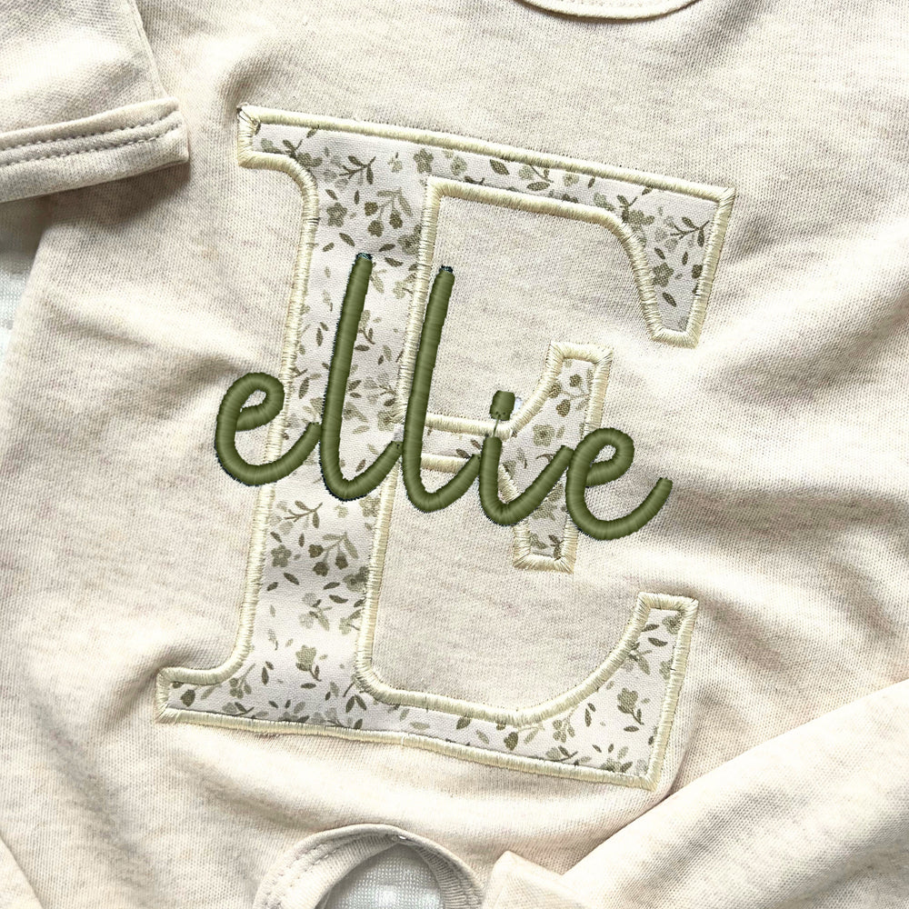 Custom Coming Home Outfit, Name Newborn Outfit, Embroidered Baby Outfit, Hospital Home Outfit, Neutral Custom Baby Outfit, Name Baby Romper
